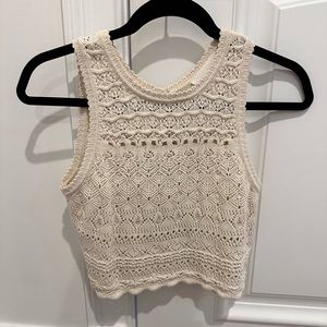 Ba&sh Pierce Crochet Knit Top - Worn Once - Ivory Size XS